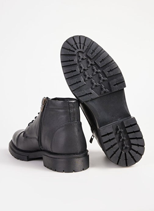 F By Fabrika Siyah Erkek Deri Bot HART - Görsel 6