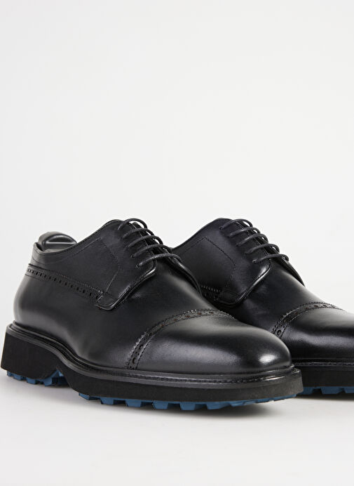 Fabrika Siyah Erkek Deri Klasik Ayakkabı SEGAMA-ETHAN VİBRAM - Görsel 4