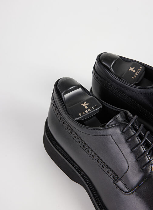 Fabrika Siyah Erkek Deri Klasik Ayakkabı SEGAMA-ETHAN VİBRAM - Görsel 6