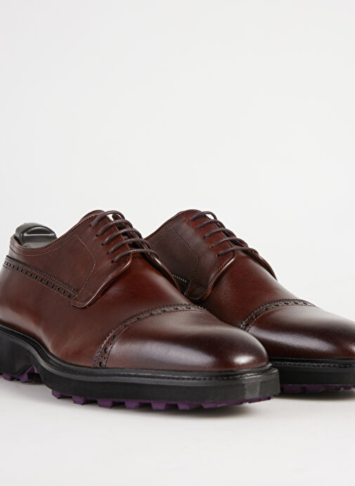 Fabrika Kahverengi Erkek Deri Klasik Ayakkabı SEGAMA-ETHAN VİBRAM - Görsel 4