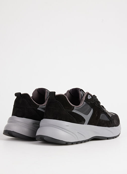 Fabrika Fabrika Siyah-Gri Erkek süet Sneaker PINOS-BEVAN | Boyner Siyah - 4. görsel