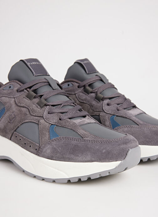Fabrika Gri Erkek süet Sneaker PINOS-BEVAN - Görsel 6