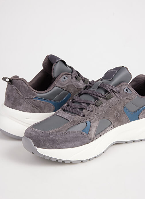 Fabrika Gri Erkek süet Sneaker PINOS-BEVAN - Görsel 7