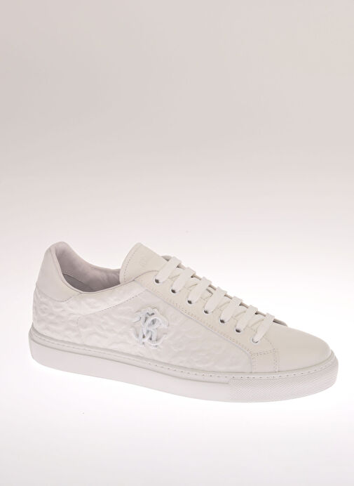 Roberto Cavalli Beyaz Erkek Deri Sneaker SCARPA UOMO FR.PARIS - Görsel 4