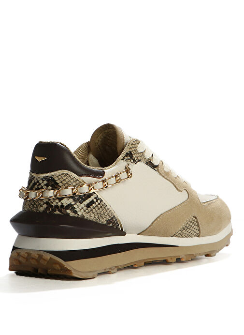Alberto Guardiani Beyaz-Bej Kadın Deri Sneaker G03G100019 - Görsel 4