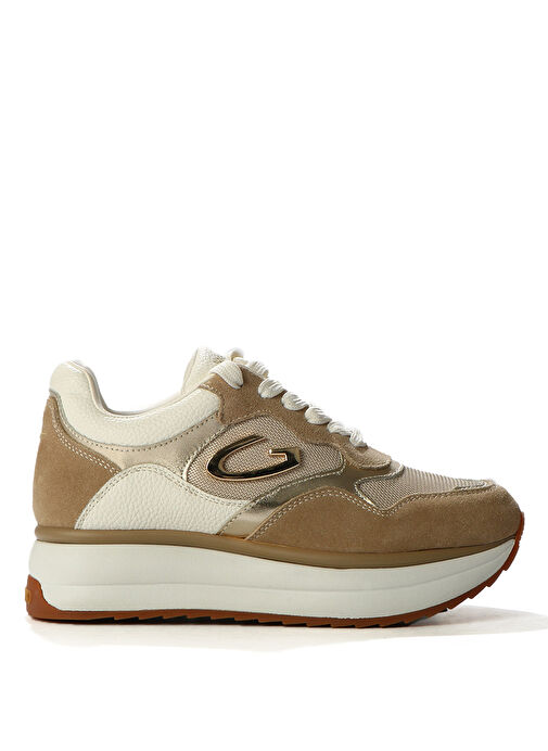 Alberto Guardiani Bej-Altın Kadın Deri - Kumaş Sneaker G03G100026 - Görsel 2
