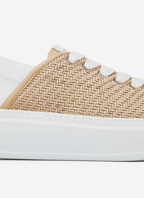 Alexander Smith Beyaz-Bej Kadın Deri - Kumaş Sneaker ASAZWYW0431NUE - Görsel 5