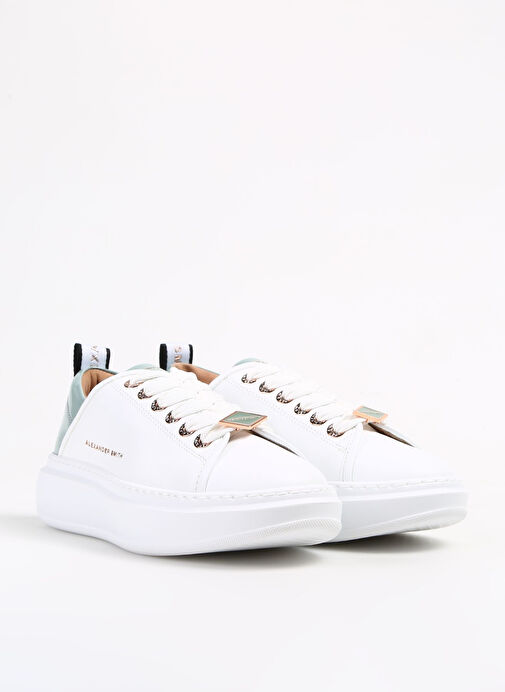 Alexander Smith Beyaz-Yeşil Kadın Deri Sneaker ASAZWYW0487WLG - Görsel 3