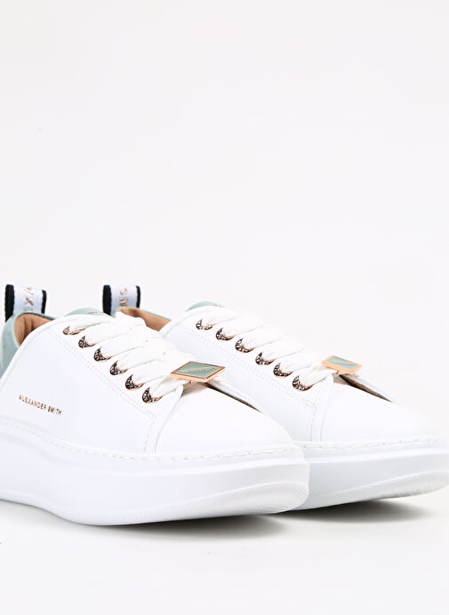 Alexander Smith Beyaz-Yeşil Kadın Deri Sneaker ASAZWYW0487WLG - Görsel 6