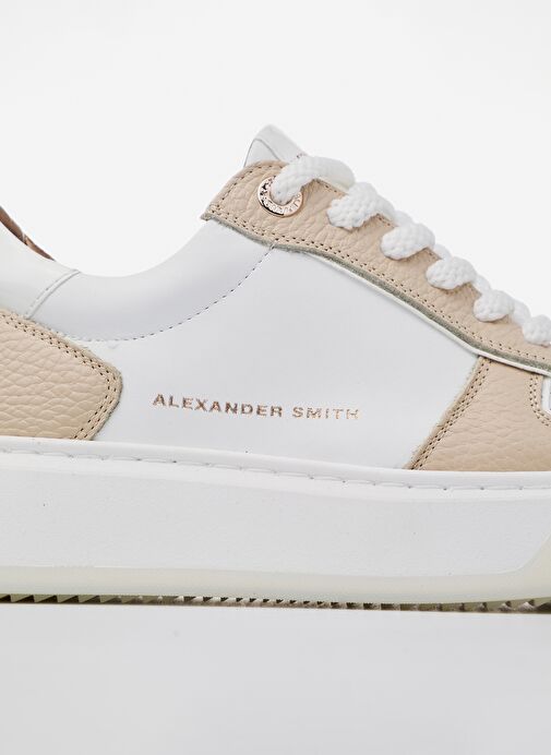 Alexander Smith Beyaz-Krem Kadın Deri Sneaker ASAZHWW1540NUW - Görsel 5