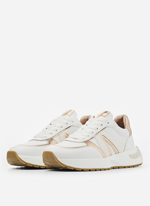 Alexander Smith Beyaz-Altın Kadın Sneaker ASAZHYW1307WCP - Görsel 3