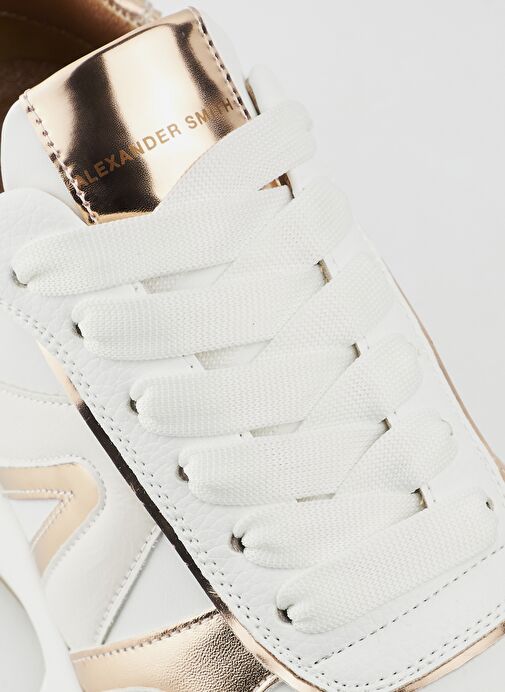 Alexander Smith Beyaz-Altın Kadın Sneaker ASAZHYW1307WCP - Görsel 4