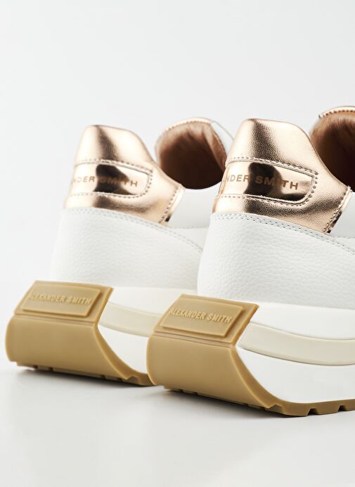 Alexander Smith Beyaz-Altın Kadın Sneaker ASAZHYW1307WCP - Görsel 6
