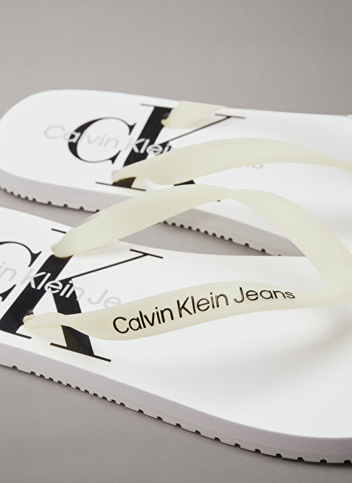 Calvin Klein Beyaz Erkek Plaj Terliği BEACH SANDAL MONOGRAM TPU - Görsel 4