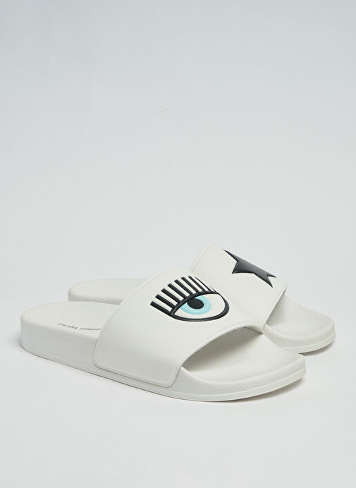Chiara Ferragni Beyaz Kadın Plaj Terliği CF2955_009 - Görsel 3