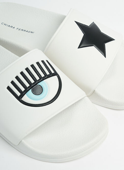 Chiara Ferragni Beyaz Kadın Plaj Terliği CF2955_009 - Görsel 5