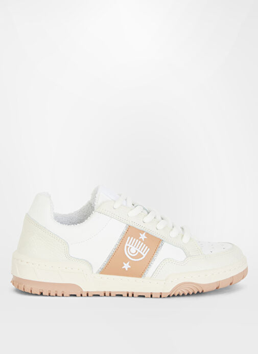 Chiara Ferragni Beyaz-Bej Kadın Deri Sneaker CF3300_326 - Görsel 2
