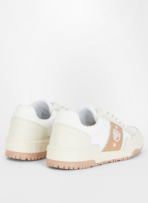 Chiara Ferragni Beyaz-Bej Kadın Deri Sneaker CF3300_326 - Görsel 5