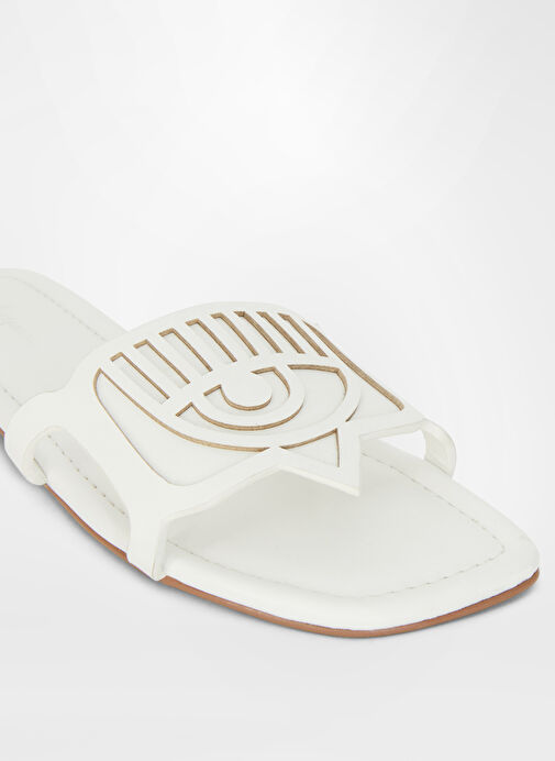 Chiara Ferragni Beyaz Kadın Terlik CF3360_009 - Görsel 4