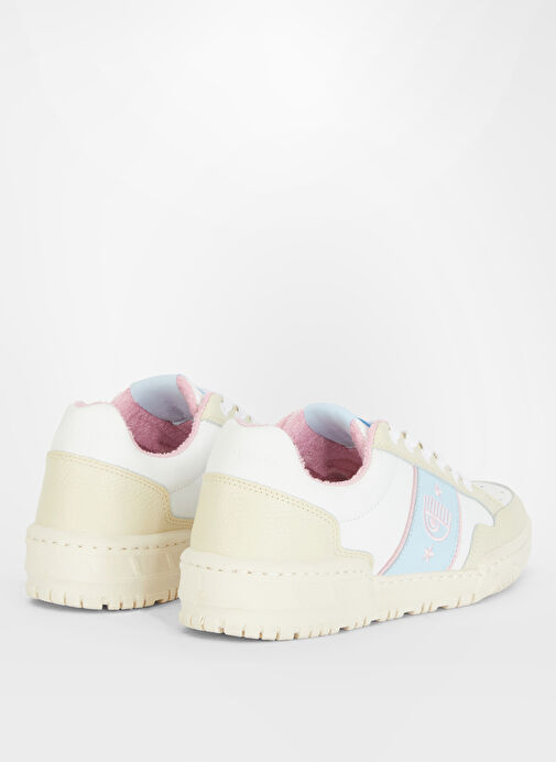 Chiara Ferragni Beyaz-Mavi Kadın Deri Sneaker CF3300_325 - Görsel 5
