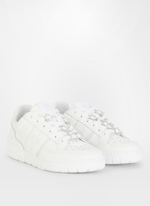 Chiara Ferragni Beyaz Kadın Deri Sneaker CF3302_009 - Görsel 3