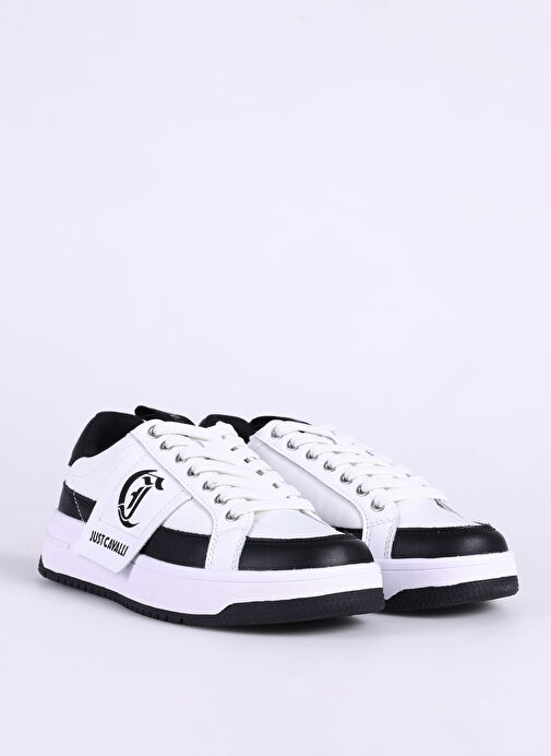 Just Cavalli Beyaz-Siyah Kadın deri Sneaker FONDO AZULA DIS. 1 SHOES - Görsel 3