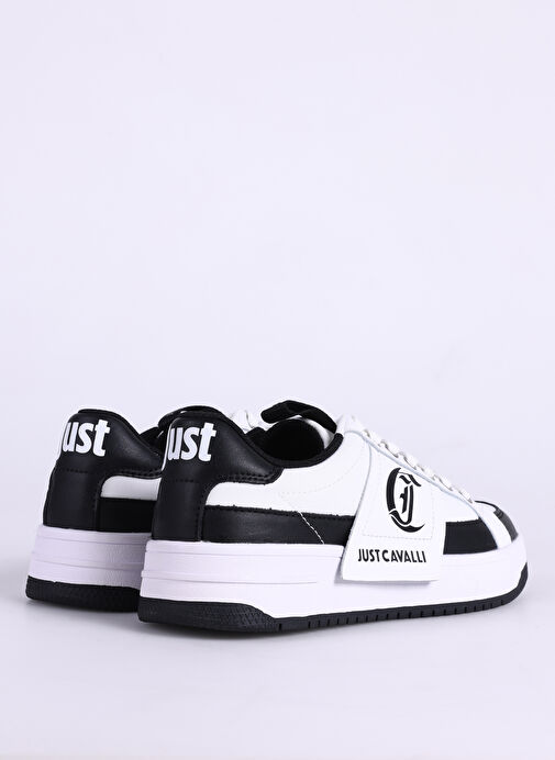 Just Cavalli Beyaz-Siyah Kadın deri Sneaker FONDO AZULA DIS. 1 SHOES - Görsel 4