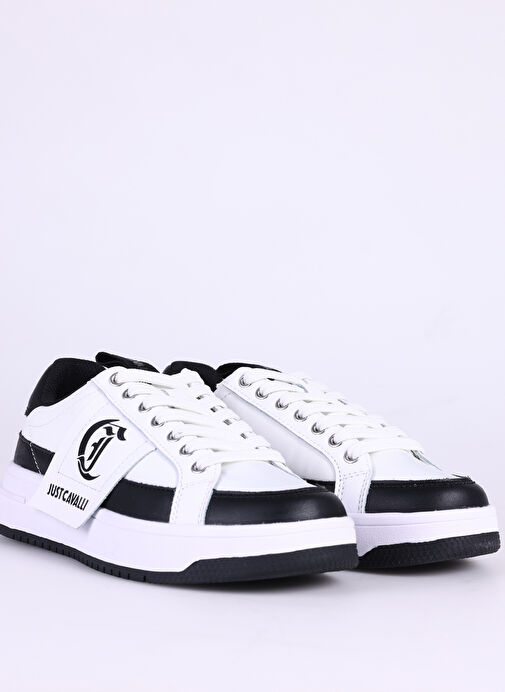 Just Cavalli Beyaz-Siyah Kadın deri Sneaker FONDO AZULA DIS. 1 SHOES - Görsel 6