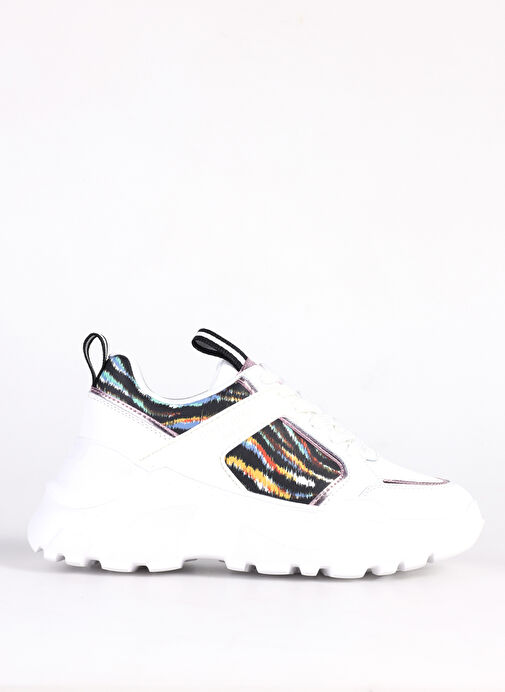 Just Cavalli Beyaz-Çok Renkli Kadın deri Sneaker FONDO CASPER DIS. 1 SHOES - Görsel 2