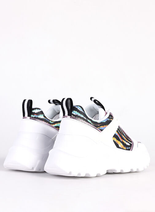 Just Cavalli Beyaz-Çok Renkli Kadın deri Sneaker FONDO CASPER DIS. 1 SHOES - Görsel 4