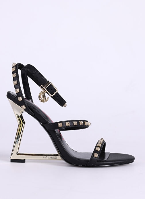 Just Cavalli Siyah-Altın Kadın deri Topuklu Ayakkabı FONDO LADYJ W5B SHOES - Görsel 2