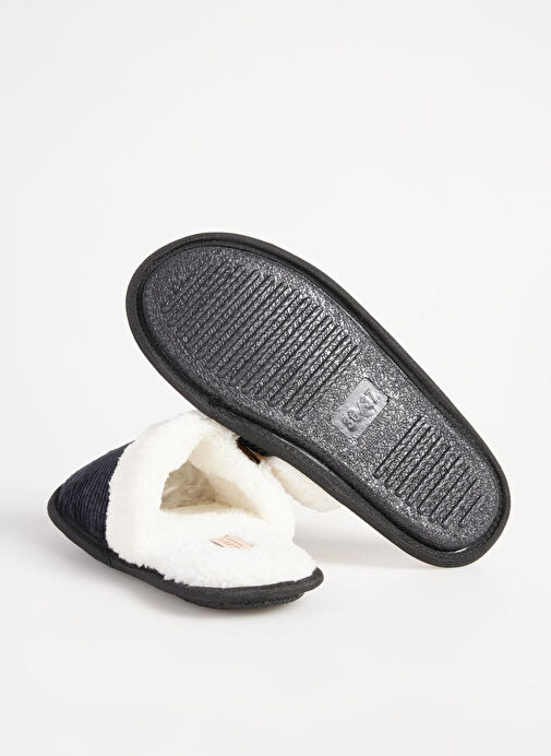 Fabrika Comfort Siyah-Beyaz Kadın Ev Terliği ALICA - Görsel 6