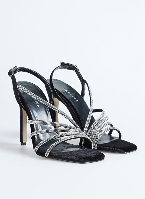 Fabrika Siyah Kadın Topuklu Ayakkabı FREDA - Görsel 3