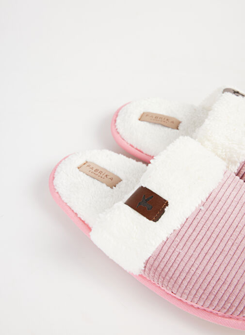 Fabrika Comfort Pembe-Beyaz Kadın Ev Terliği ALICA - Görsel 11