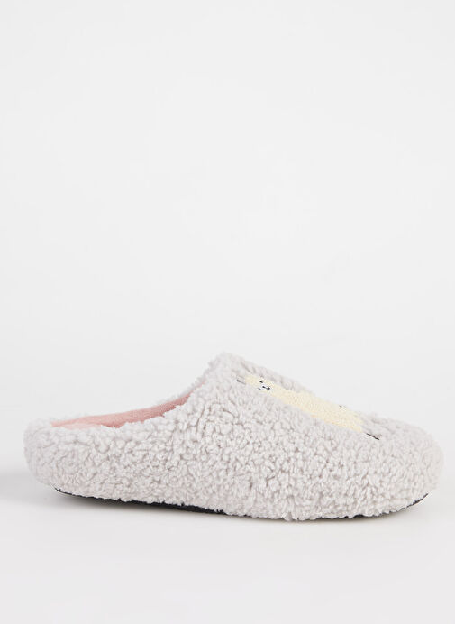 Fabrika Comfort Gri Kadın Ev Terliği ALDINA - Görsel 2