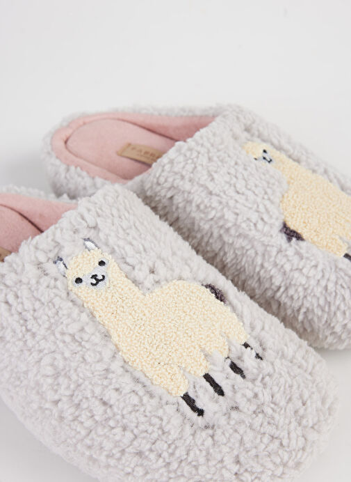 Fabrika Comfort Gri Kadın Ev Terliği ALDINA - Görsel 6