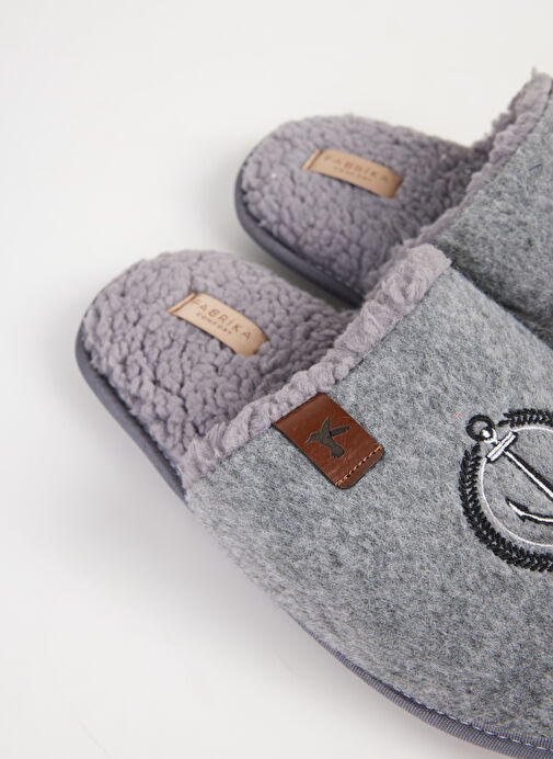 Fabrika Comfort Gri Erkek Ev Terliği DORIAN - Görsel 11