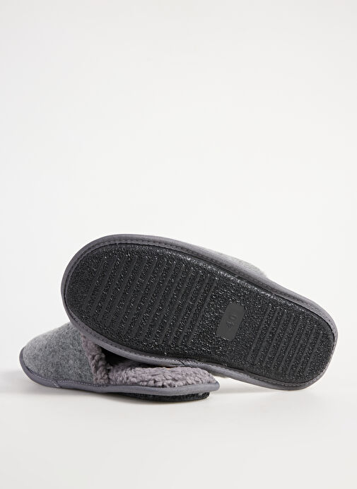 Fabrika Comfort Gri Erkek Ev Terliği DORIAN - Görsel 5