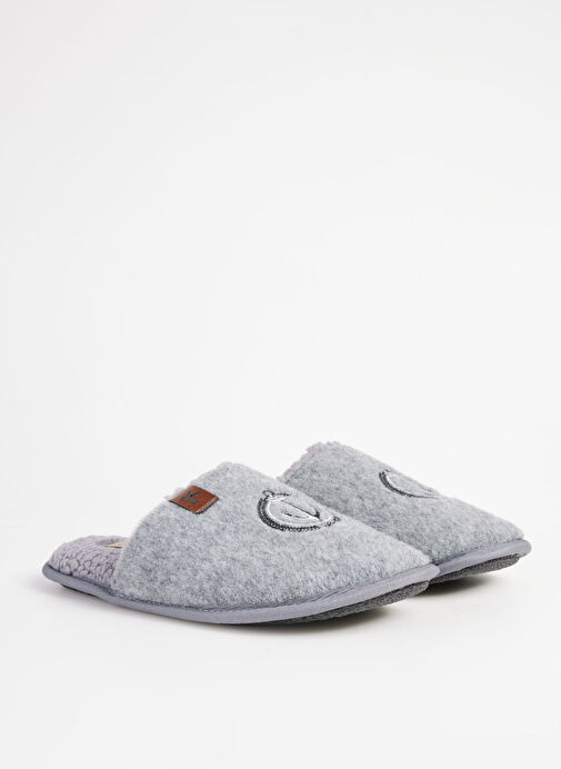 Fabrika Comfort Gri Erkek Ev Terliği DORIAN - Görsel 7