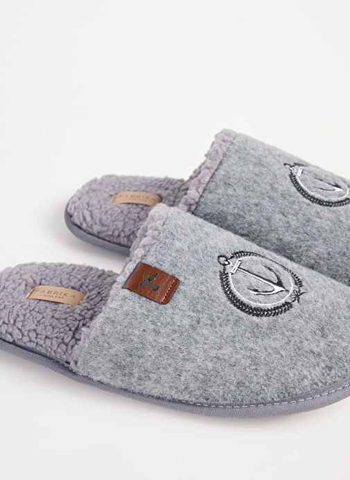Fabrika Comfort Gri Erkek Ev Terliği DORIAN - Görsel 8