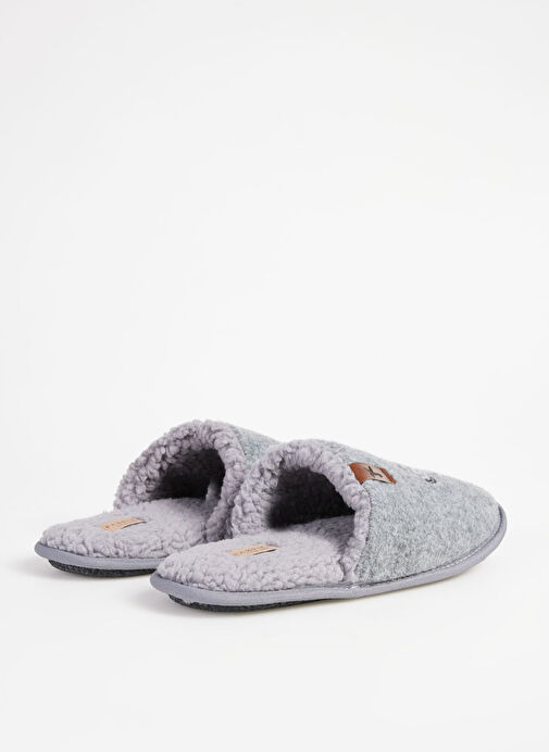 Fabrika Comfort Gri Erkek Ev Terliği DORIAN - Görsel 9