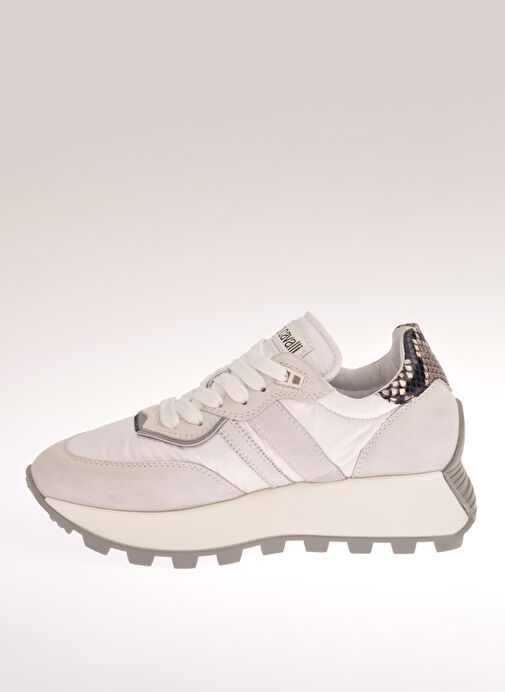 Roberto Cavalli Beyaz-Gri Kadın Deri Sneaker 22420 B - Görsel 3