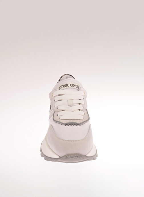 Roberto Cavalli Beyaz-Gri Kadın Deri Sneaker 22420 B - Görsel 5
