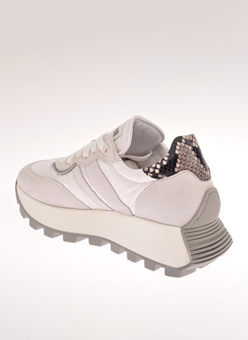 Roberto Cavalli Beyaz-Gri Kadın Deri Sneaker 22420 B - Görsel 6