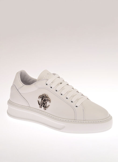 Roberto Cavalli Beyaz Kadın Deri Sneaker 22408 D - Görsel 4