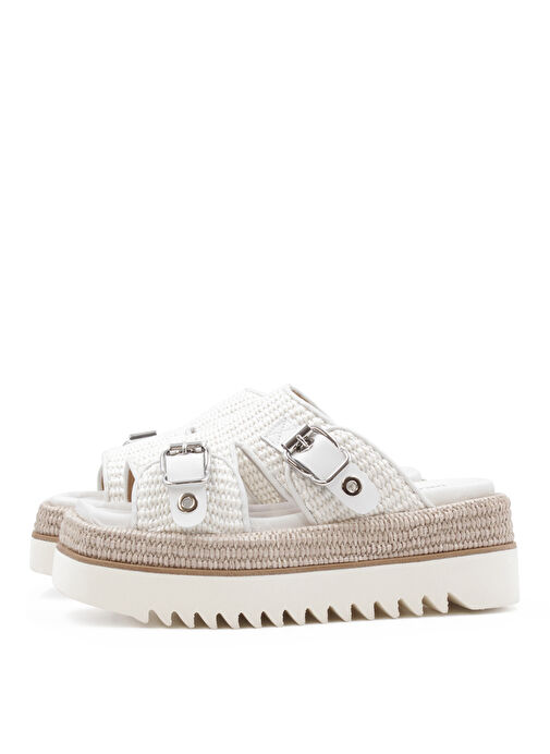 Laura Bellariva Beyaz Kadın Terlik 9541B - Görsel 3