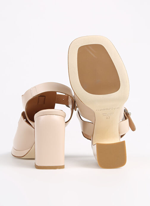 Laura Bellariva Bej Kadın Deri Topuklu Ayakkabı 9503 - Görsel 5