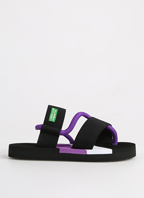 Benetton Siyah-Mor Kadın Plaj Terliği BNI-10214 - Görsel 2