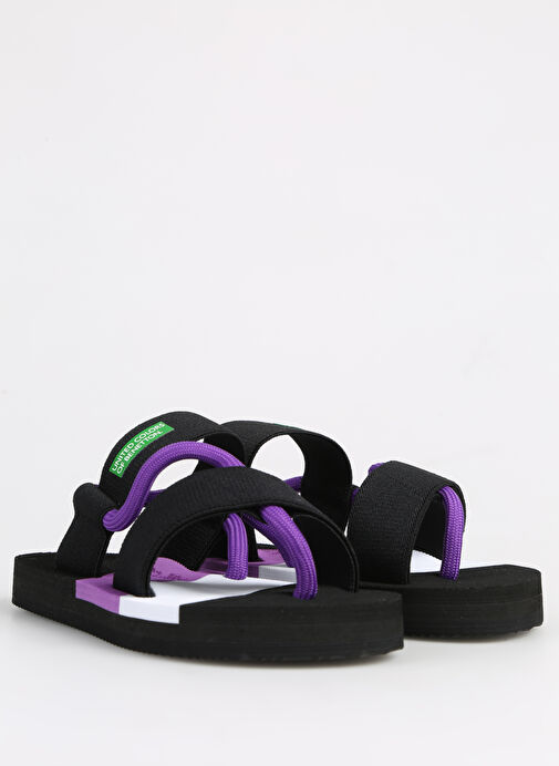 Benetton Siyah-Mor Kadın Plaj Terliği BNI-10214 - Görsel 6