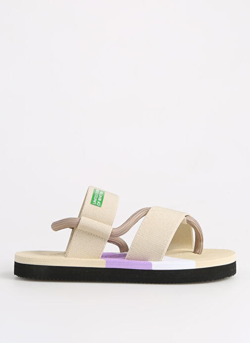 Benetton Bej-Mor Kız Çocuk Plaj Terliği BNI-10214 - Görsel 2